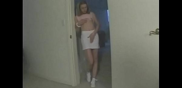  Curious young blonde nympho Lexi Mathews caught her creepy uncle off-guard dusting the duvet and decided to help him